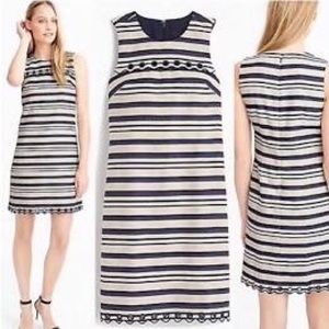 J. Crew Striped Scalloped Dress with Grommets SZ 4